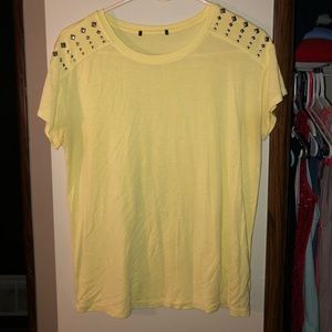 Forever 21 Size Large Studded Yellow Tee
